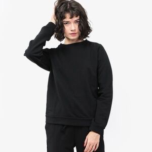 Baserange Basic Black Raglan Cotton Sweatshirt | Size Small